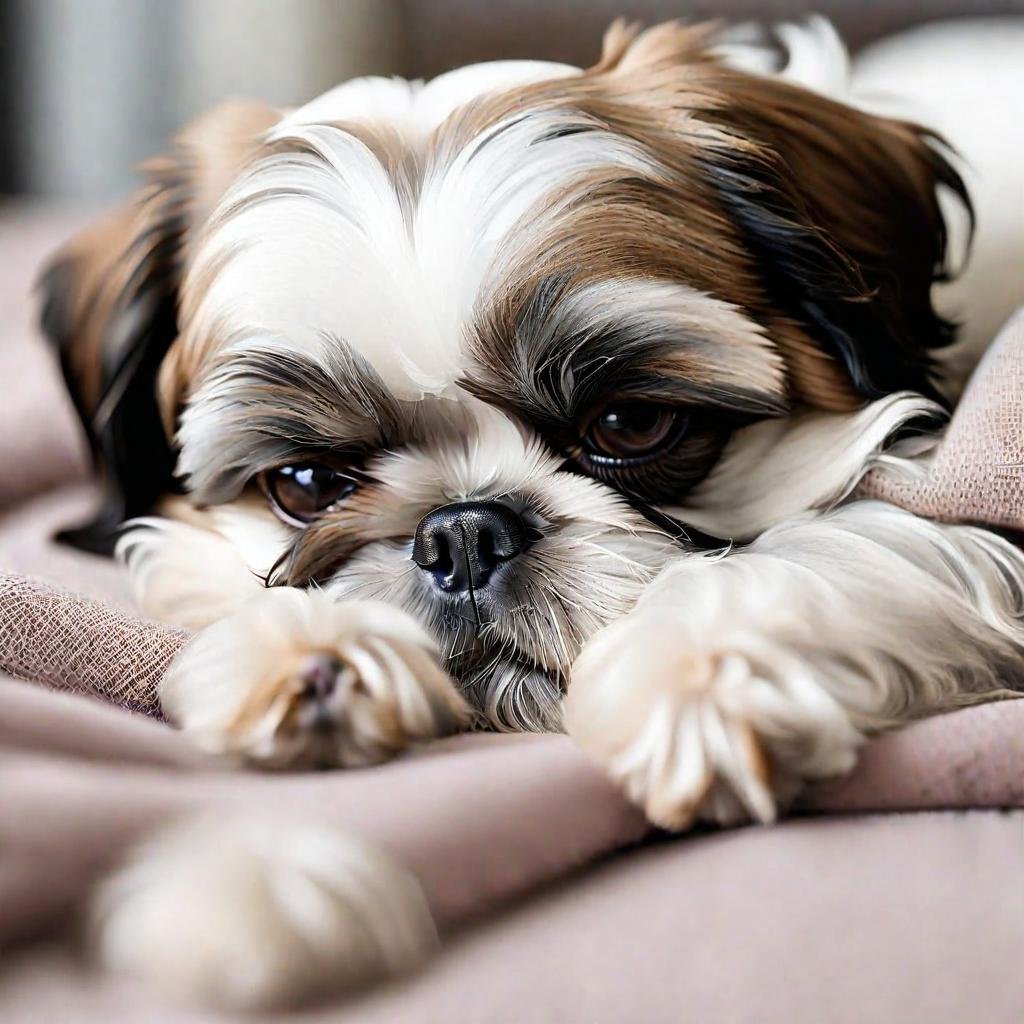 Shih Tzu dog breeds sleep with their eyes open